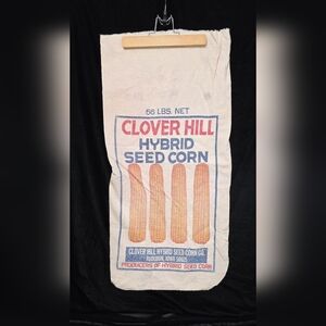 Corn Bag Sack Cloth Bag,  CLOVER HILL HYBRID SEED CORN CO., Vintage Bag 5